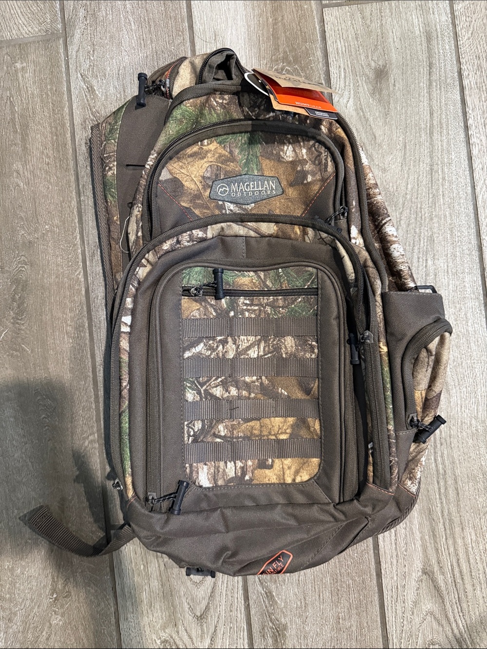 Magellan Outdoors Camouflage Tactical Backpack in Brown and Green
